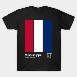 Mississippi State Flag  // Original Minimalist Artwork Poster Design T-Shirt